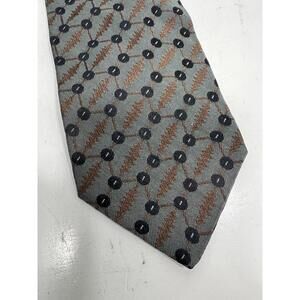 Giorgio Armani Cravatte Vintage Men’s Tie Gray Brown Geometric Silk Made Italy